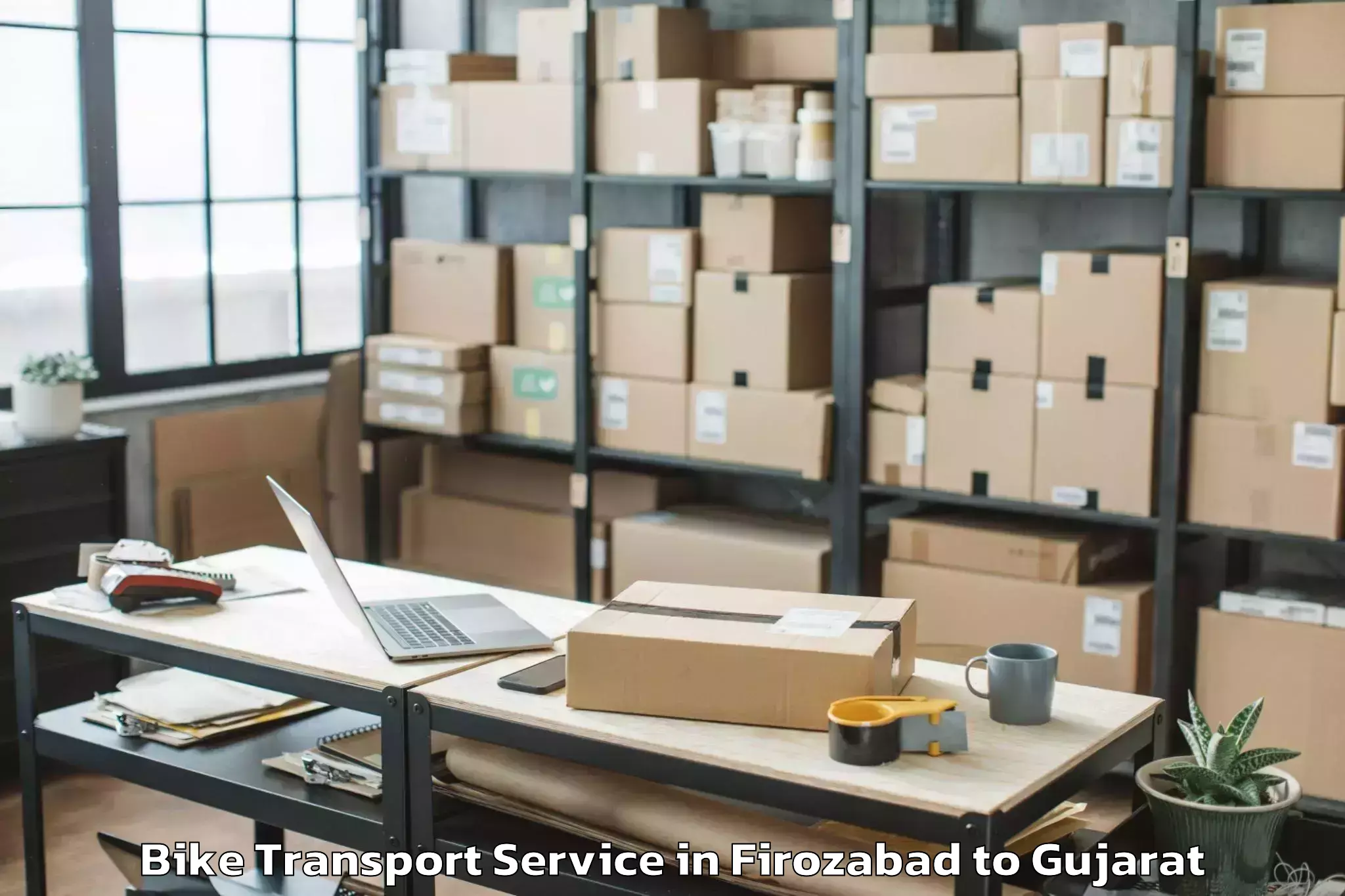 Comprehensive Firozabad to Dahej Port Bike Transport